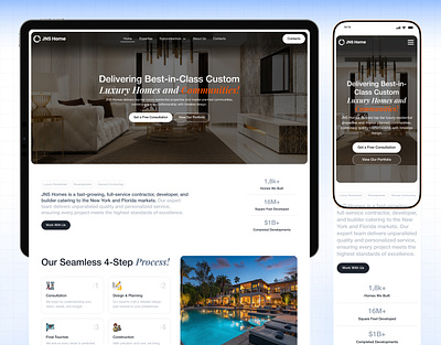 JNS Homes - Construction Website Design construction website landing page design product design real estate real estate website responsive ui uiux uiux design ux web app web design website design