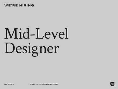 Now Hiring: Mid-Level Designer brand branding careers design designer graphic design illustration jobs logo vector