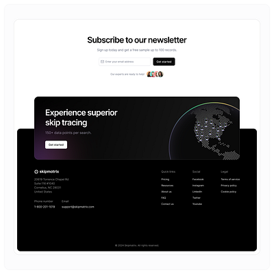 Skipmatrix.com - CTA + Footer call to action clean cta design footer footer design framer framer site framer website minimal modern ui ux web design website website design
