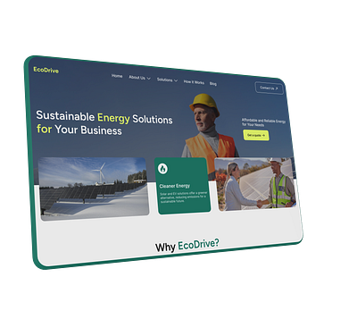 Sustainable Energy Landing Page - Solar & EV Solutions cleanenergy dribbleshots evcharging landingpagedesign moderndesign solarenergy sustainabledesign ui ux weeb design