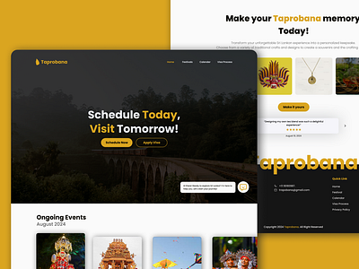 Taprobana: Stunning UI Design for a Sri Lankan Tourism Website 3d branding chatbot design events figma graphic design illustration landing map page sri lanka taprobana tourism ui ux vector web web design