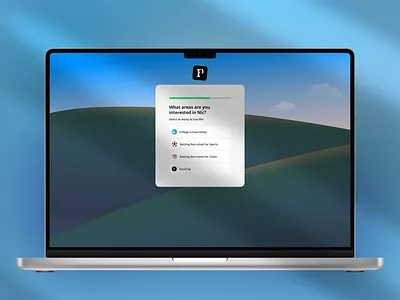 Onboarding for a student platform ui
