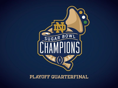 NOTRE DAME FIGHTING IRISH 2025 SUGAR BOWL CHAMPIONS - Logo Conc. 2025 cfp champions college football irish matt harvey new orleans notre dame sugar bowl