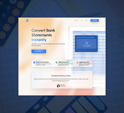 Statement Converter - Header design excel illustation sass ui ui design ux ux design web design