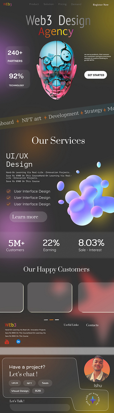 WEB3: Website landing page to the down figma minimal ui uiux web3 webtech