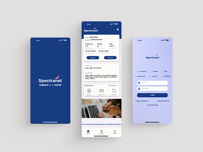 Spectranet Mobile App Redesign – Modern UI/UX Concept appdesign appredesign cleandesign productdesign ui uiinspiration userexperience