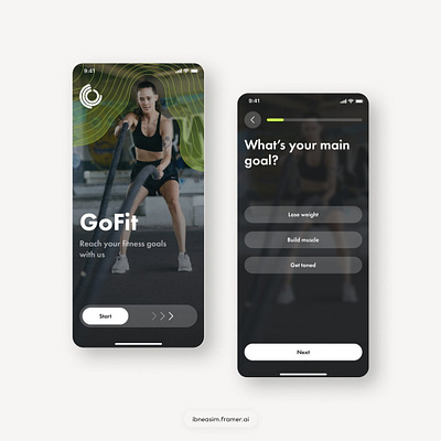 GoFIt - A Fitness Tracker App UI Design fitnessjourney