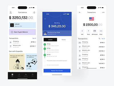 Financial mobile app app bank app banking crypto wallet finance fintech fintech app invest design ios finance mobile transaction ui ux wallet balance