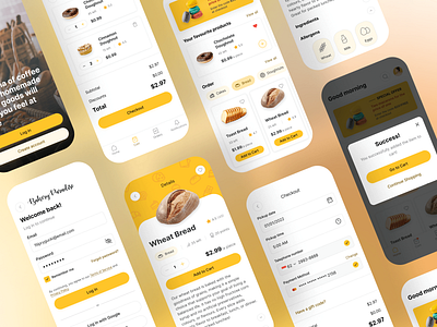 Bakery Food Ordering App UI Design deliciousdesign