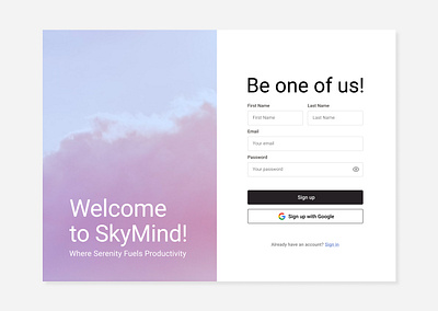 Sign Up Page 001 dailyui design signup ui ux
