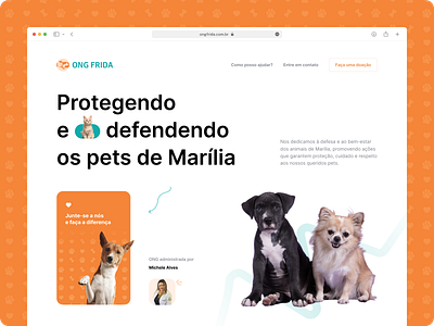 Website for pet NGO branding brazil design illustration interface logo ngo orange pet ui uidesign website