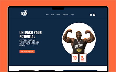 Action Man coaching Landing page illustration ui ux