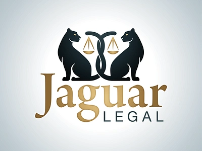 Jaguar Legal Logo Design big cat black branding creative freelance graphic designer jaguar justice law lawyer legal logo designer missouri panther scales st louis