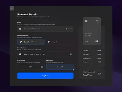 Payment Details - UI Design cleandesign creativeui dailyui darkui designcommunity designgoals digitaldesign dribbbleshots iconsax inspiration interfacedesign minimaldesign moderndesign paymentpage ui uichallenge uidesign uiuxdesign userexperience uxdesign