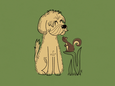 Suki and friend animal illustration design dog graphic design illustration labradoodle pet vector