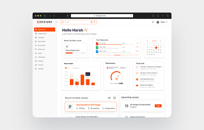 Designo – Let’s Learn Something New Today dashboard design dashboard ui saas dashboard ui