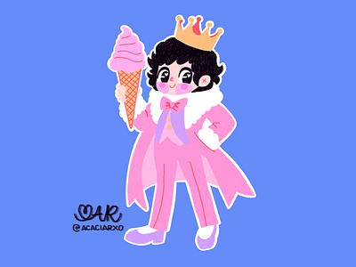 King Kone acacia rocco character cone cute ice cream illustration kawaii king king kone michigan perry pink sticker