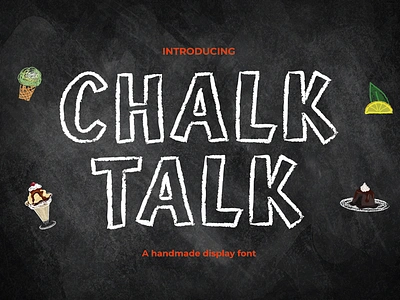 Chalk Talk – Handwritten Chalkboard branding cartoon children display font font fun funny gaming handwriting kids playful poster youtube