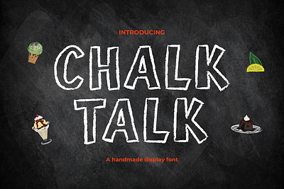 Chalk Talk – Handwritten Chalkboard branding cartoon children display font font fun funny gaming handwriting kids playful poster youtube