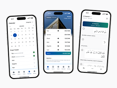 Amir - Muslim App Mobile 🕋 appdesign clean design mobile app muslim muslimapp popular prayer prayer app prayer tracker quran reading reminder ui ux