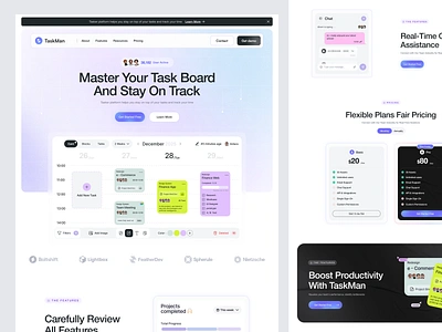 TaskMan - Project Management Platform calendar design elementor framer landing management manager page platfrom product project saas software task ui webflow website wordpress