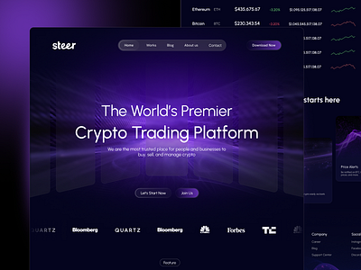 Crypto Landing Page | UI Website Design creative ecommerce responsive web ui ux design ui design website design