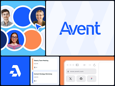 Avent - Branding & Logo a blue brand identity branding design graphic design hr hr management logo saas ui ux uxerflow