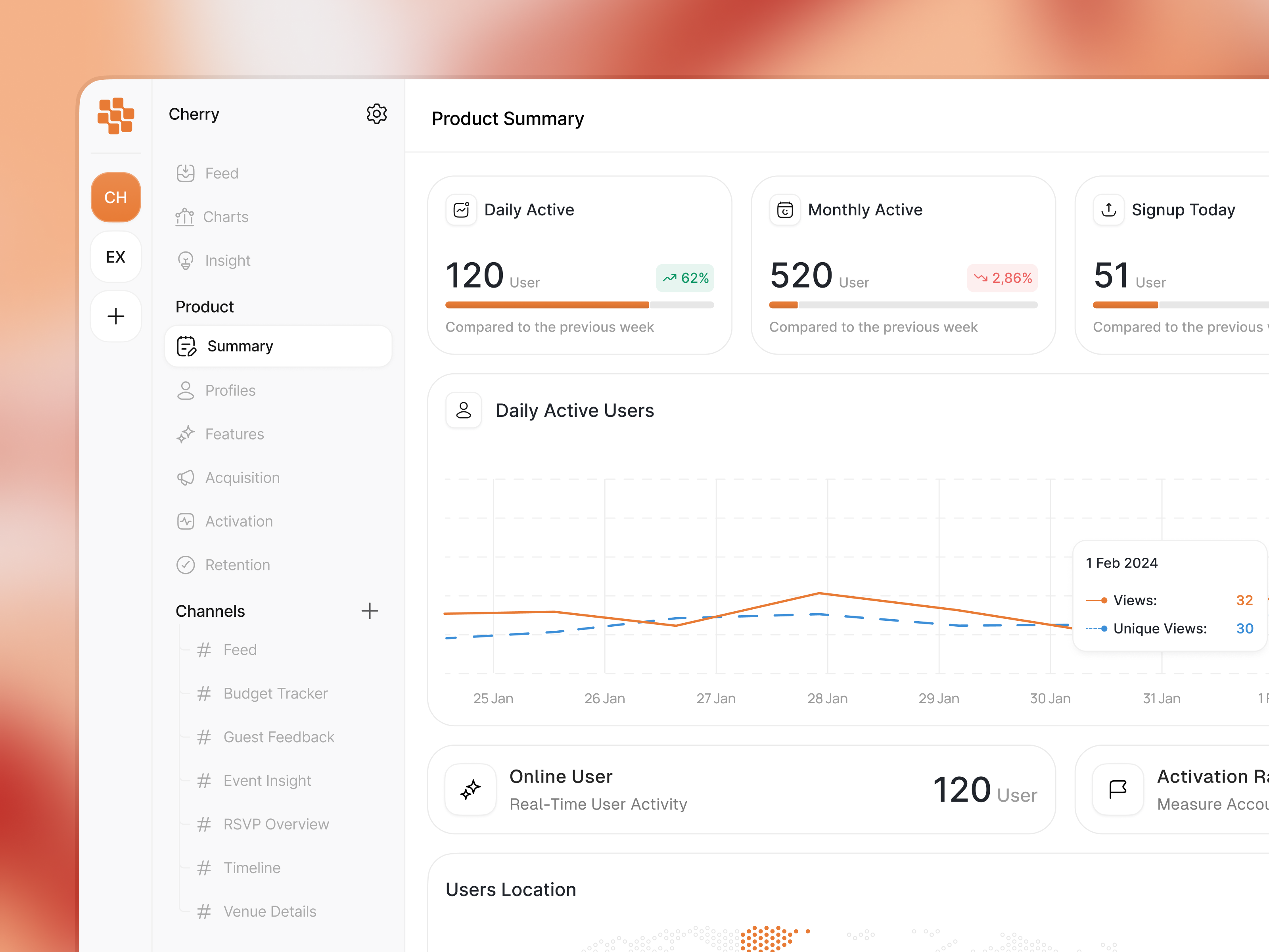 Lostbag - Tracking Management activity dashboard clean dashboard dashboard design design event event tracking logsnag minimalist product project saas saas product sidebar tracking tracking management ui user experience user interface ux