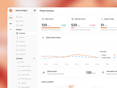 Lostbag - Tracking Management activity dashboard clean dashboard dashboard design design event event tracking logsnag minimalist product project saas saas product sidebar tracking tracking management ui user experience user interface ux