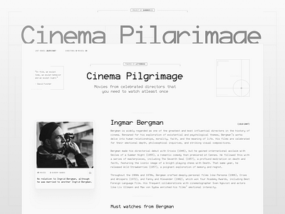 Cinema Pilgrimage cinema cinema pilgrimage directory framer no code ui web design website