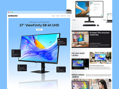 Samsung ViewFinity - Landing Page branding gadget gadget landing page landing page monitor ui ui design web design