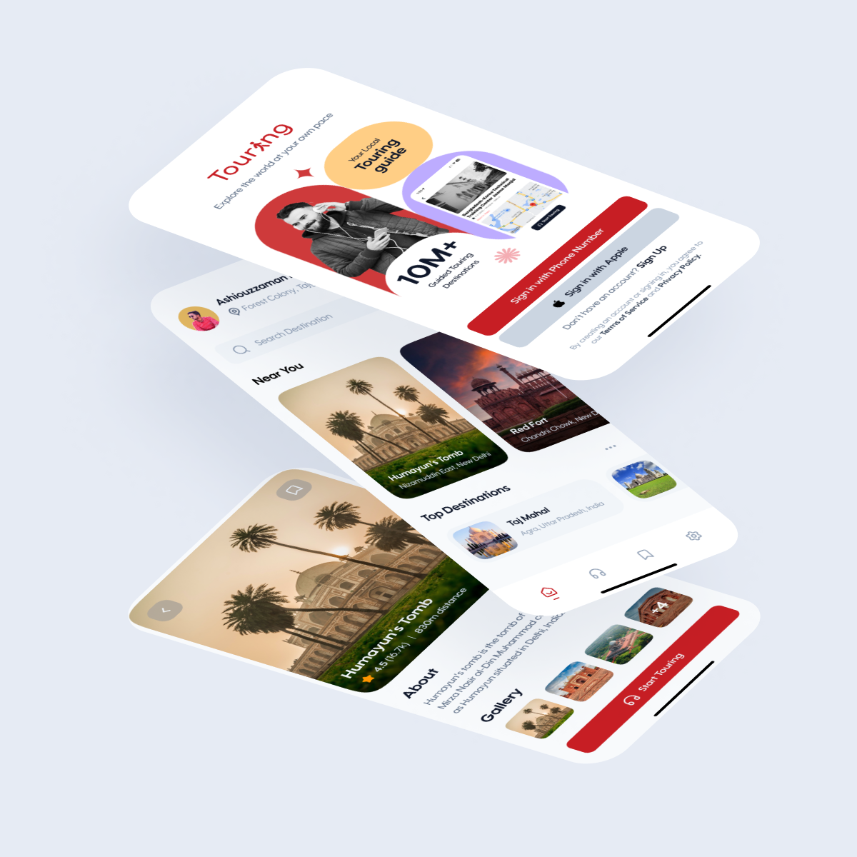 Touring AI mobile app UI/UX design by Ashiouzzaman Real on Dribbble