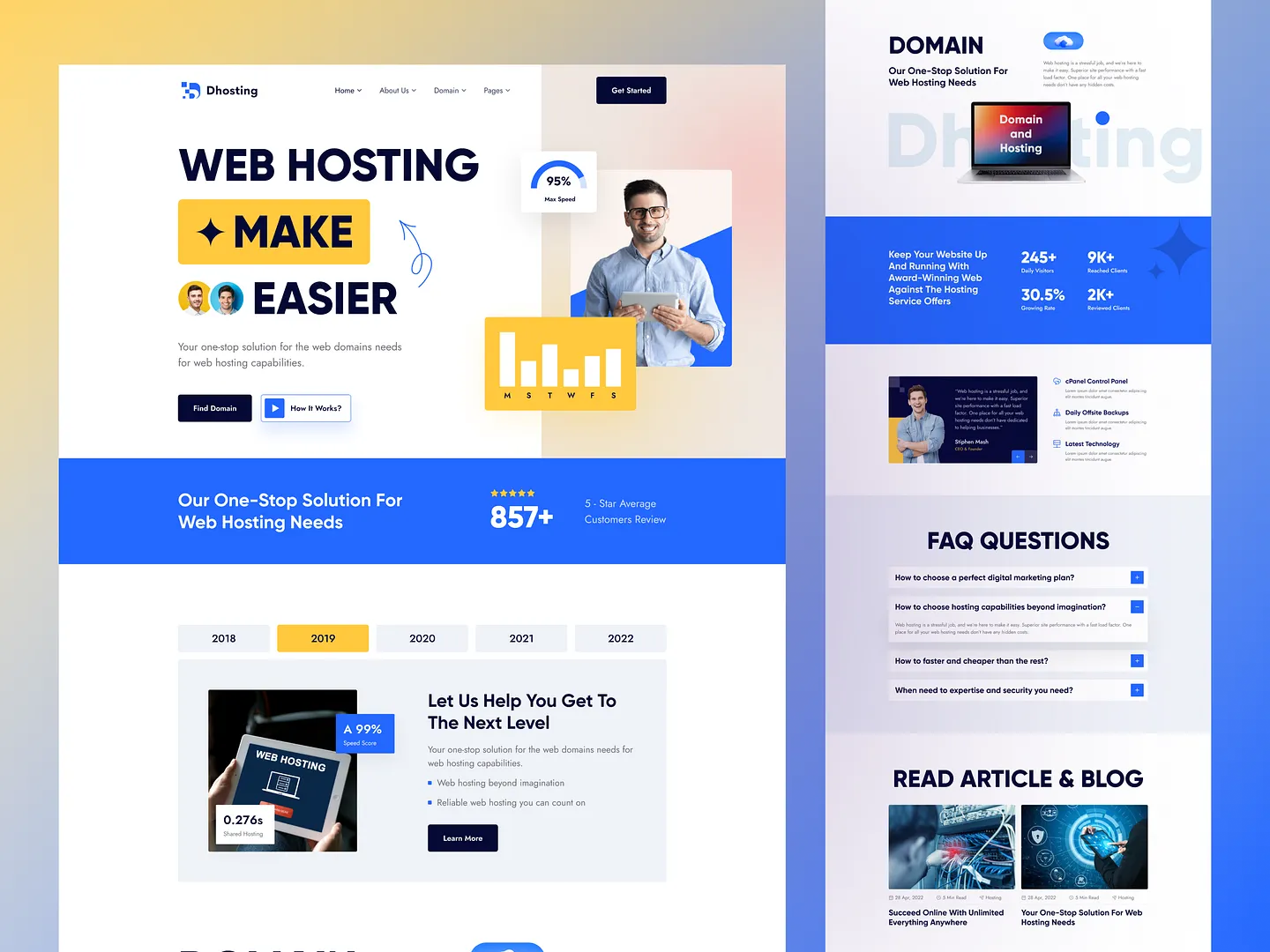 Modern IT Services Website Design for Hosting Solutions