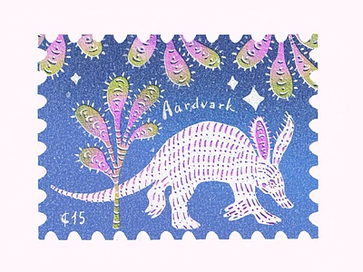 Aardvark aardvark animals bestiary childrens books childrens illustrations cute illustrations folk art mexican stamps stickers