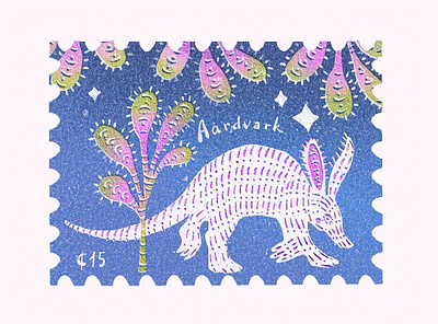 Aardvark aardvark animals bestiary childrens books childrens illustrations cute illustrations folk art mexican stamps stickers