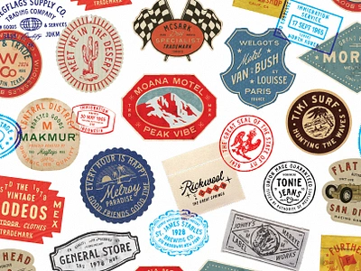 Badfest 100 Logo Templates Vol. 03 badge design badge logo branding illustration logo logo template motel logo motorcycle retro logo t shirt design vintage vintage badge vintage logo western