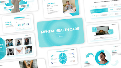 MentalMend Presentation blue branding design doctor elegant graphic design health mental powerpoint presentation psikolog template