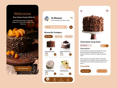 Cake Ordering App product design ui ux
