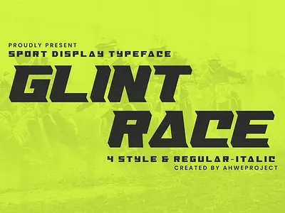 Glint Race - Sport Display Typeface unique