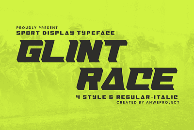 Glint Race - Sport Display Typeface unique