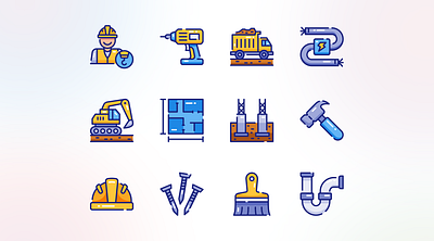 Building Construction Icon Pack branding custom icon digital assets graphic design icon icon design icon set illustration logo