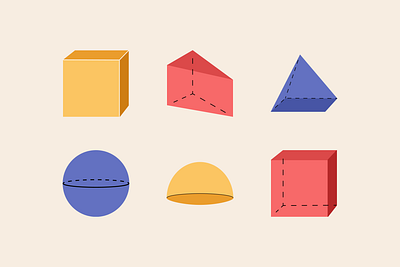 Solid 3D Geometry Illustrations ✨ study