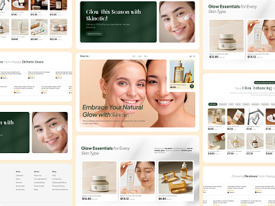 Skinetic : Skincare E-Commerce Website beauty cosmetic e commerece e shop face hero section landing page minimal natural personal care product page product website shopify template skin skincare ui ux web web design website