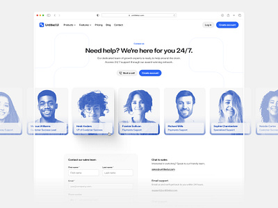 Contact us — Untitled UI about us contact us minimal monotone team team page web design