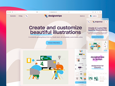 designstripe home, desktop & mobile product design ui ux