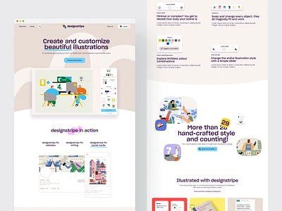 designstripe homepage, 2020/2021 product design ui ux