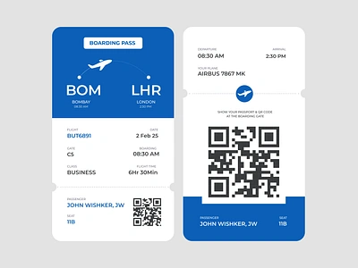 Flight Ticket & Boarding Pass UI Design Concept adobe xd ui design boarding pass boarding pass design boarding qr code clean figma flight high quality minimal modern ticket design plane ticket premium ticket design qr code ticket ticket design ticket receipt ticket ui concept ui ui concept ui design