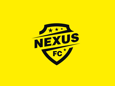 NEXUS FC LOGO / SPORTS LOGO / FOOTBALL CLUB LOGO / SOCCER EMBLEM athleticbranding blackandyellow boldtypography branding clublogo footballcrest footballidentity identity logo logodesign logowithstars minimal logo shielddesign socceridentity soccerlogodesign sportsbranding sportsemblem sportslogo vibrantdesign