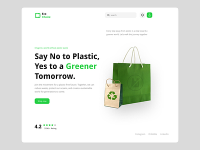 EcoChoice - Hero Section Design dribbble ecochoice herosection landingpage new productdesign shots uiux userinterface webdesign