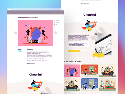 Single illustration page product design ux